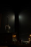 Construction site crane at Night