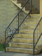 Bicycle near Stairs Building