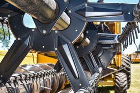 steel mechanisms in a machine close-up