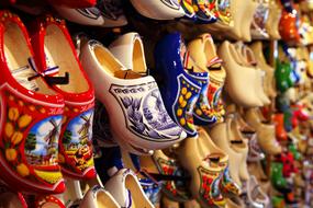 Colorful, beautiful and colorful wooden clogs with images, for sale in Netherlands