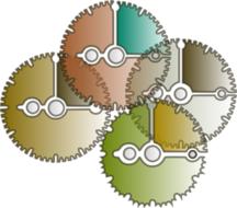 the image of mechanical objects of different colors