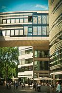 building of a modern shopping center in Dusseldorf