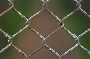 metal fence on a blurred background