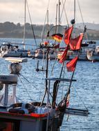 signal flags on a fishing boat