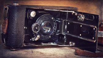 antique black camera