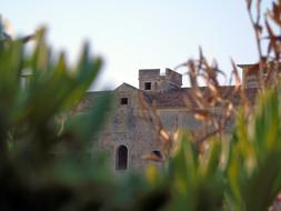 distant view of an ancient fortification in sicily