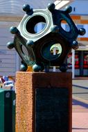 Beautiful, bronze pillar monument in the historic center in Germany