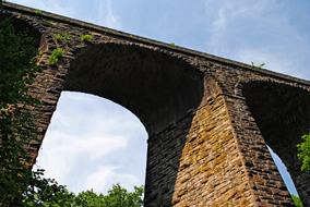 low angle view of historical Railway Bridge at sky