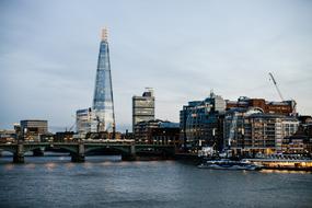 The Shard building on coast at evening, uk, england, london