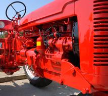 Retro Red Tractor Engine