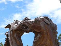 two Horse heads, detail of crazy horse memorial by Ziolkowski, usa, South Dakota