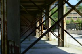 steel pipes under balconies