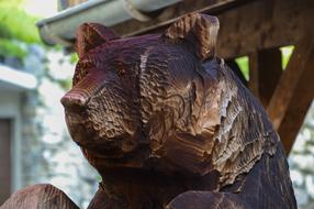 Bear as a wood carving