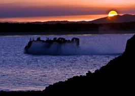 Landing Craft Military at dusk