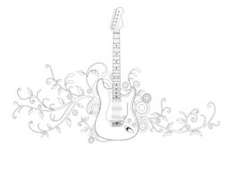 music guitar fender electric drawing