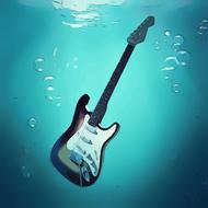 guitar in water