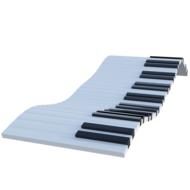 curved piano keyboard