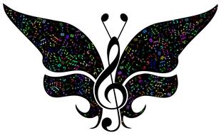 clef as chromatic butterfly