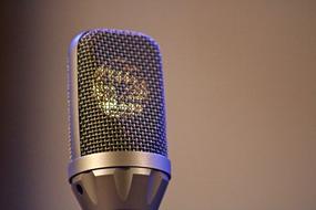 isolated grey microphone