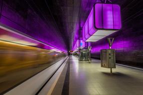 platform in hamburg in neon color