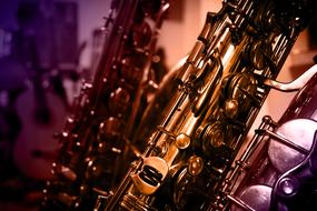 detail of golden Saxophone