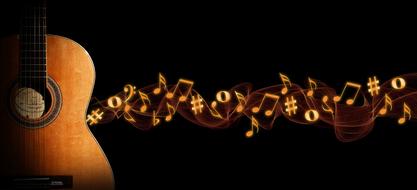 melody from guitar as abstract background
