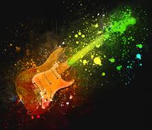 Electric Guitar Rock neon drawing