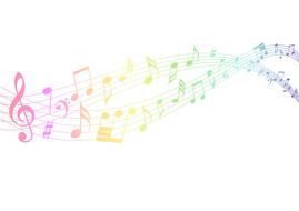 flowing rainbow notes
