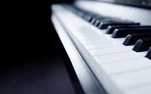 monochrome piano keyboard