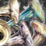 trombone brass instrument drawing