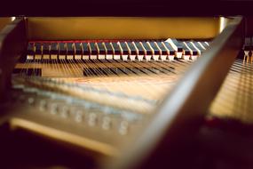 stretched piano strings