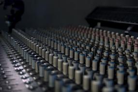 board of studio Sound System at dusk