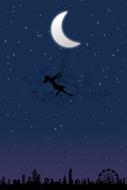 swing moon women drawing