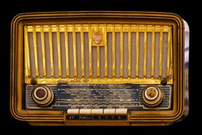 wooden retro radio