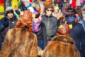 people in medieval viking costumes on Carnival