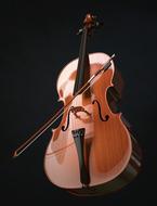photo of cello on a black background