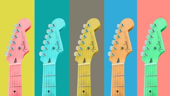 colorful guitars color