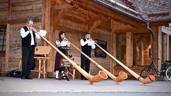 Alphorn as traditional musical instruments in the Alps