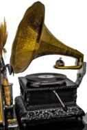 Gramophone with brass horn
