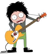 Clipart of painted crazy guitar player