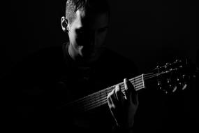Guitar Person Man Black And white