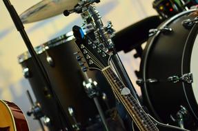 musical guitar and drum kit
