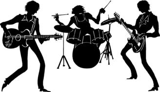 clipart of band silhouette drums