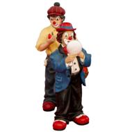 Colorful and cute figures of the clowns, with the balloon, clipart