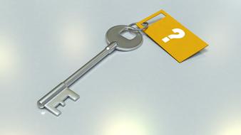 key with yellow tag
