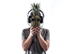 man with pineapple instead of head