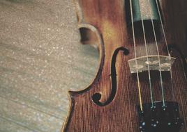 nice Violin on the wooden surface