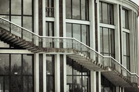 Beautiful, glass building with the stairs in FÃ¼ssen, Germany