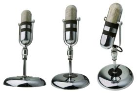 three radio microphones as blur