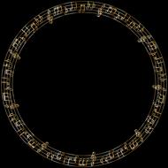 musical circle round design drawing